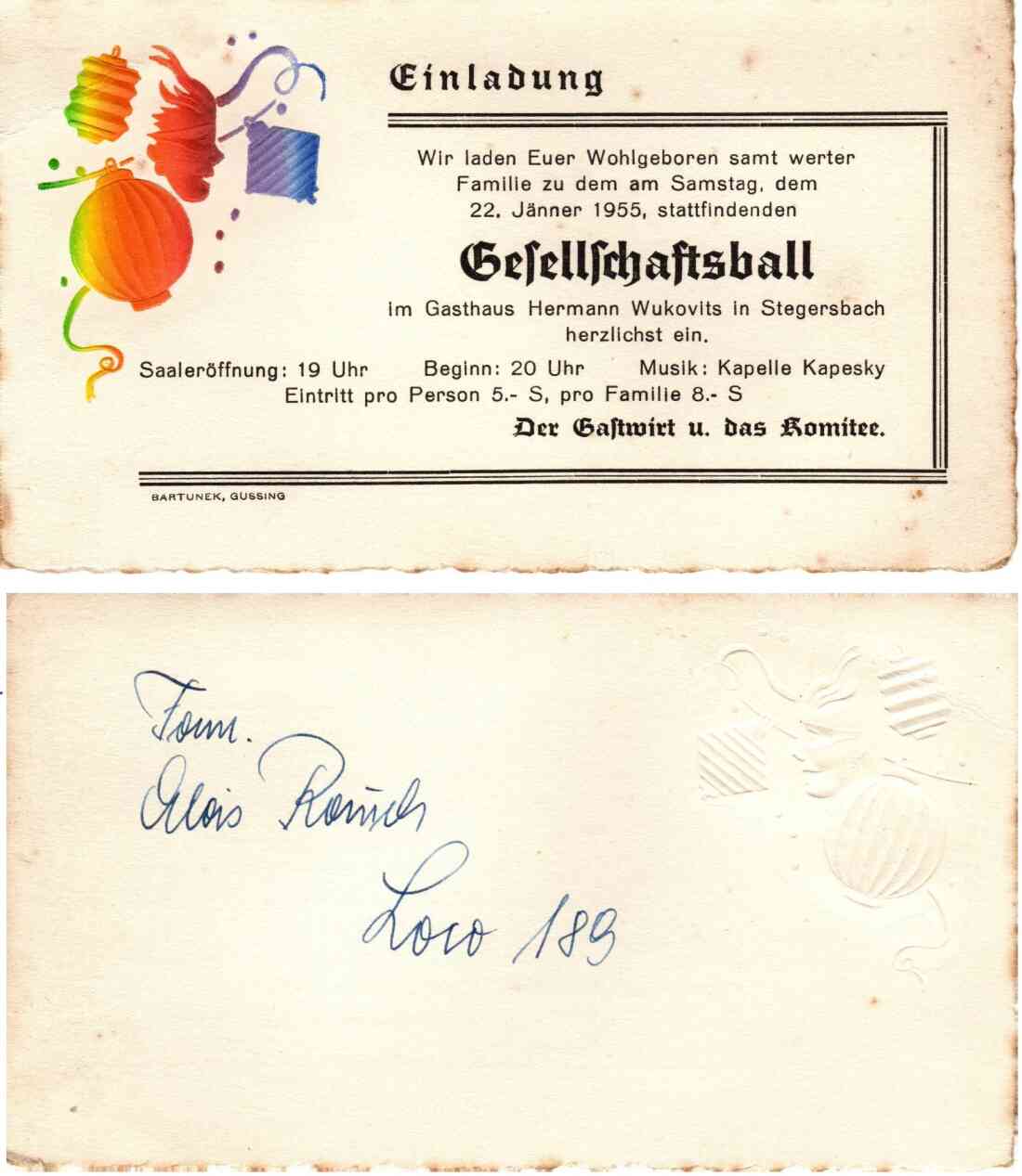 Einladung zum Gesellschaftsball