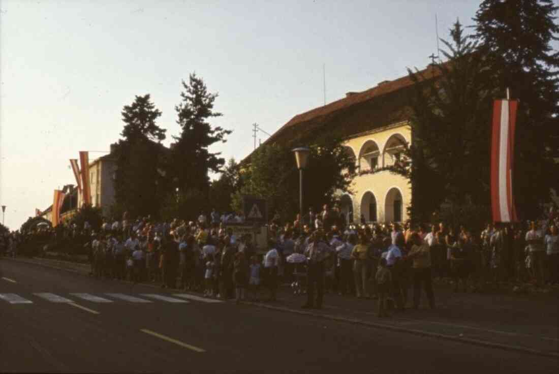 Amerika - Woche 1973 in der Hauptstraße, der Sparkasse und dem Kastell und ehemaligen Museum