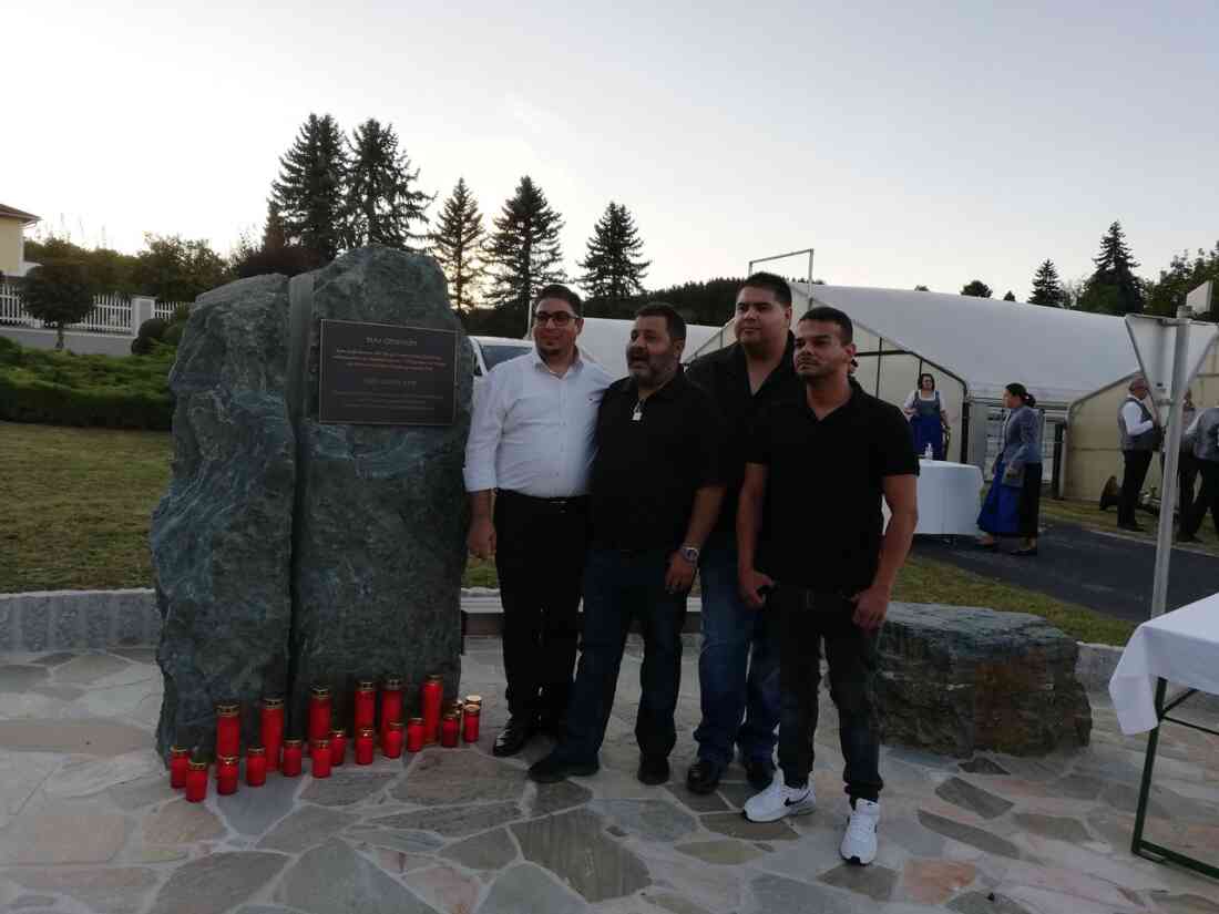 Roma Gedenkstein Segnungsfeier in Stegersbach, Hinterforst am 10. 09. 2021