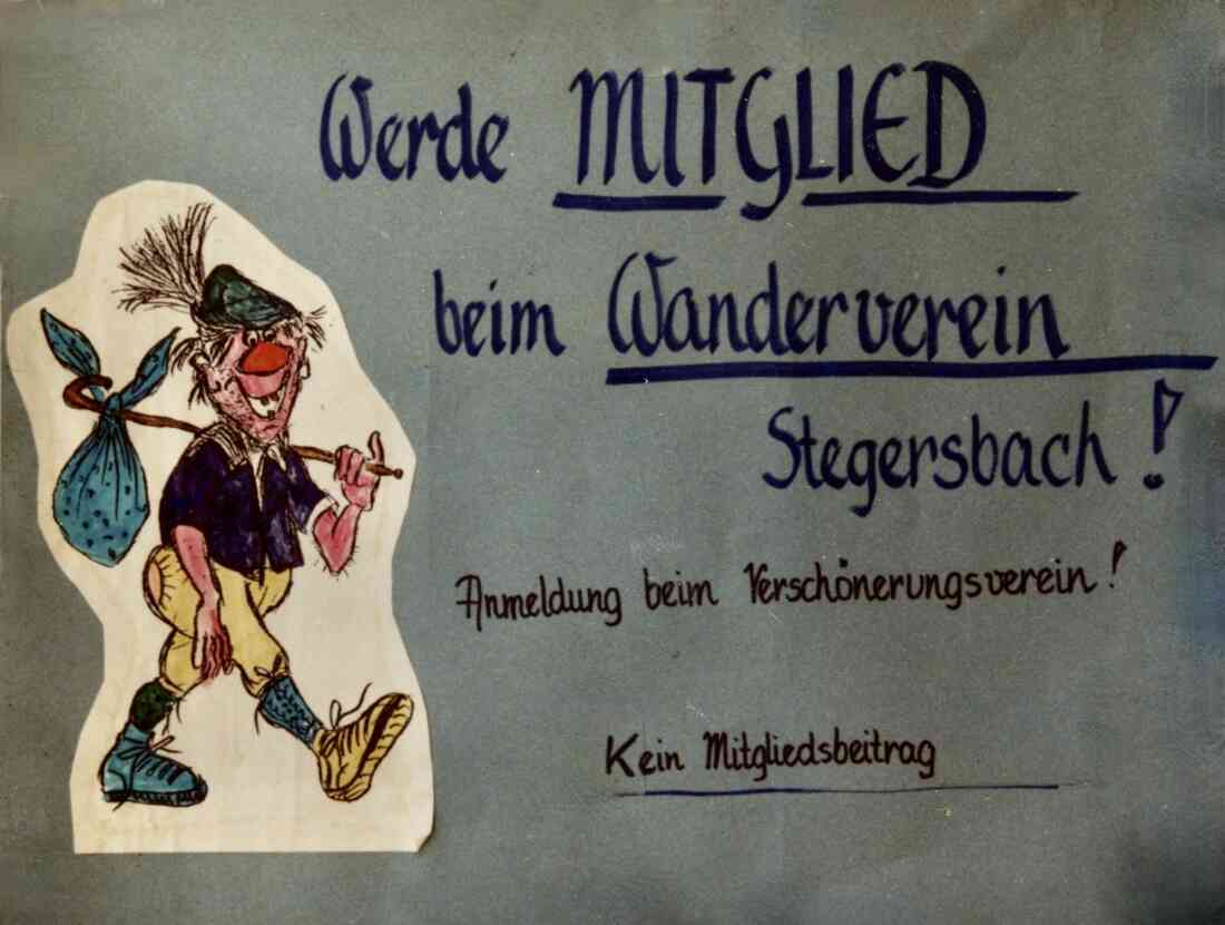 Werde Mitglied beim Wanderverein Plakat, August 1992