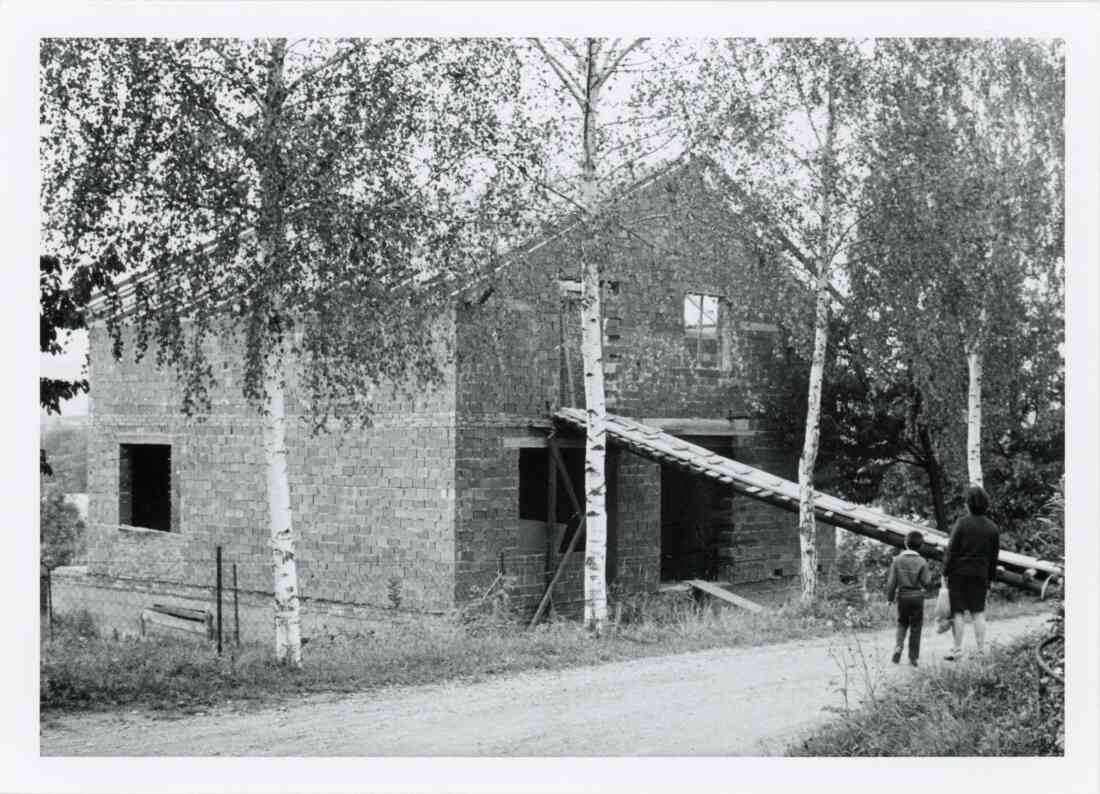 Bau des Hauses Peischl Heinz, früher Familie Krammer, Meierhofgasse 2 im Sommer 1973