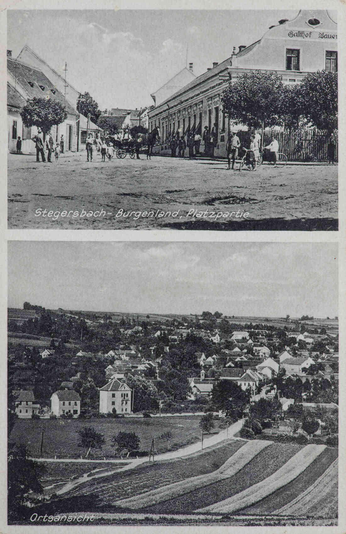 Stegersbach - Burgenland, Platzpartie, Hauptplatz, Gasthof Bauer, Ortsansicht, Kirchengasse, Herrengasse, Grazerstraße