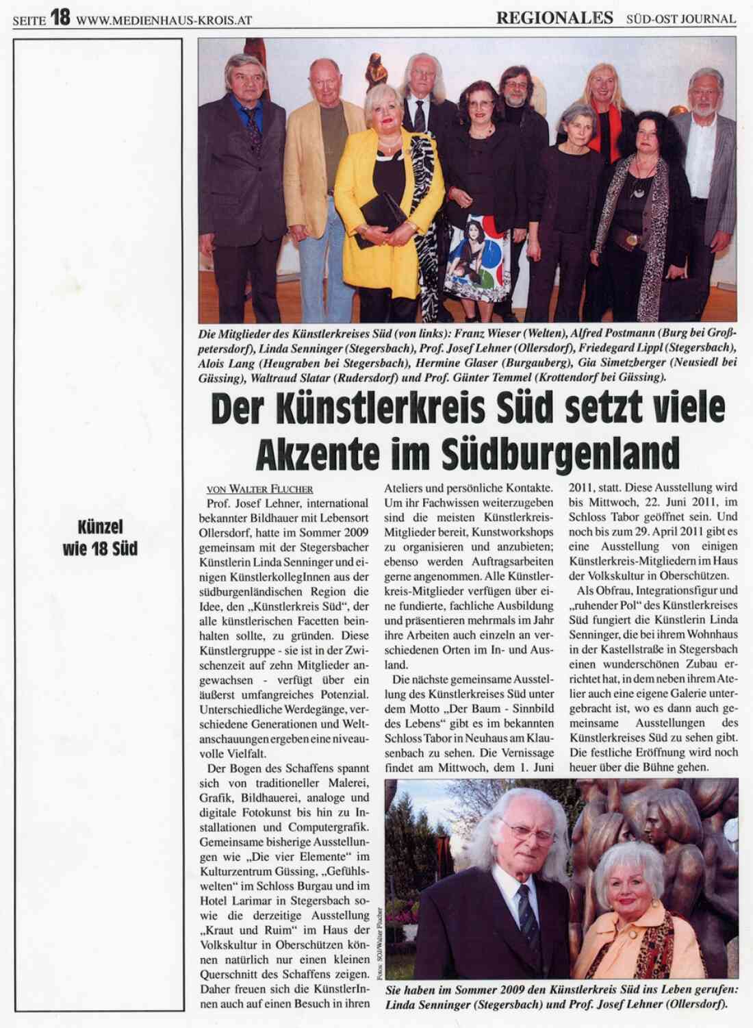 Zeitungsartikel Süd - Ost Journal Künstlerkreis Süd