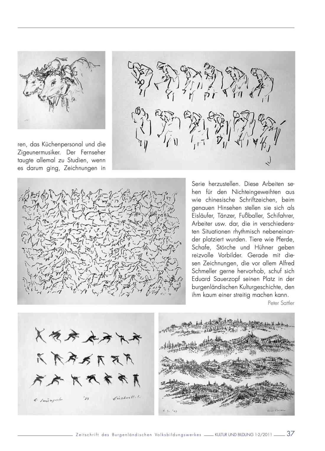 Zeitschrift des Burgenländischen Volksbildungswerkes von 2011 zur Ausstellung zum 80. Geburtstag von Eduard Sauerzopf