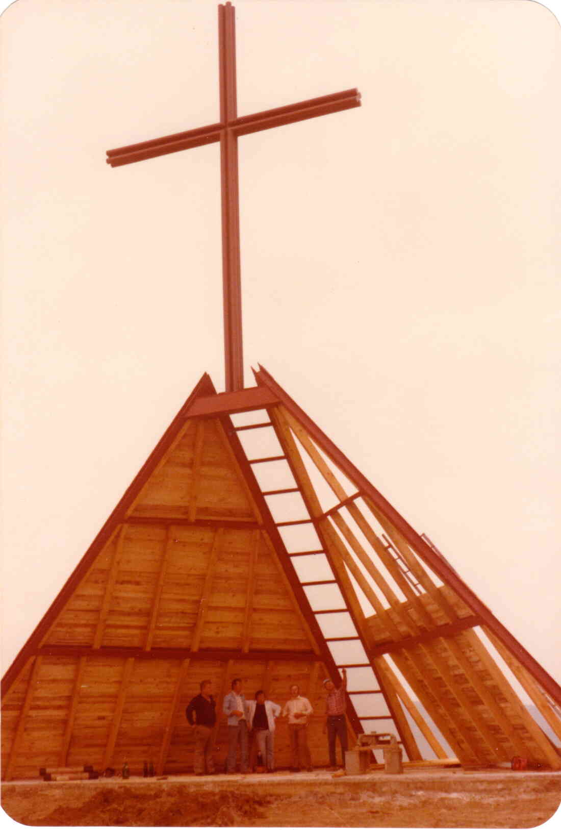 Kreuzkapelle, Bau der Kreuzkapelle im Jahr 1979