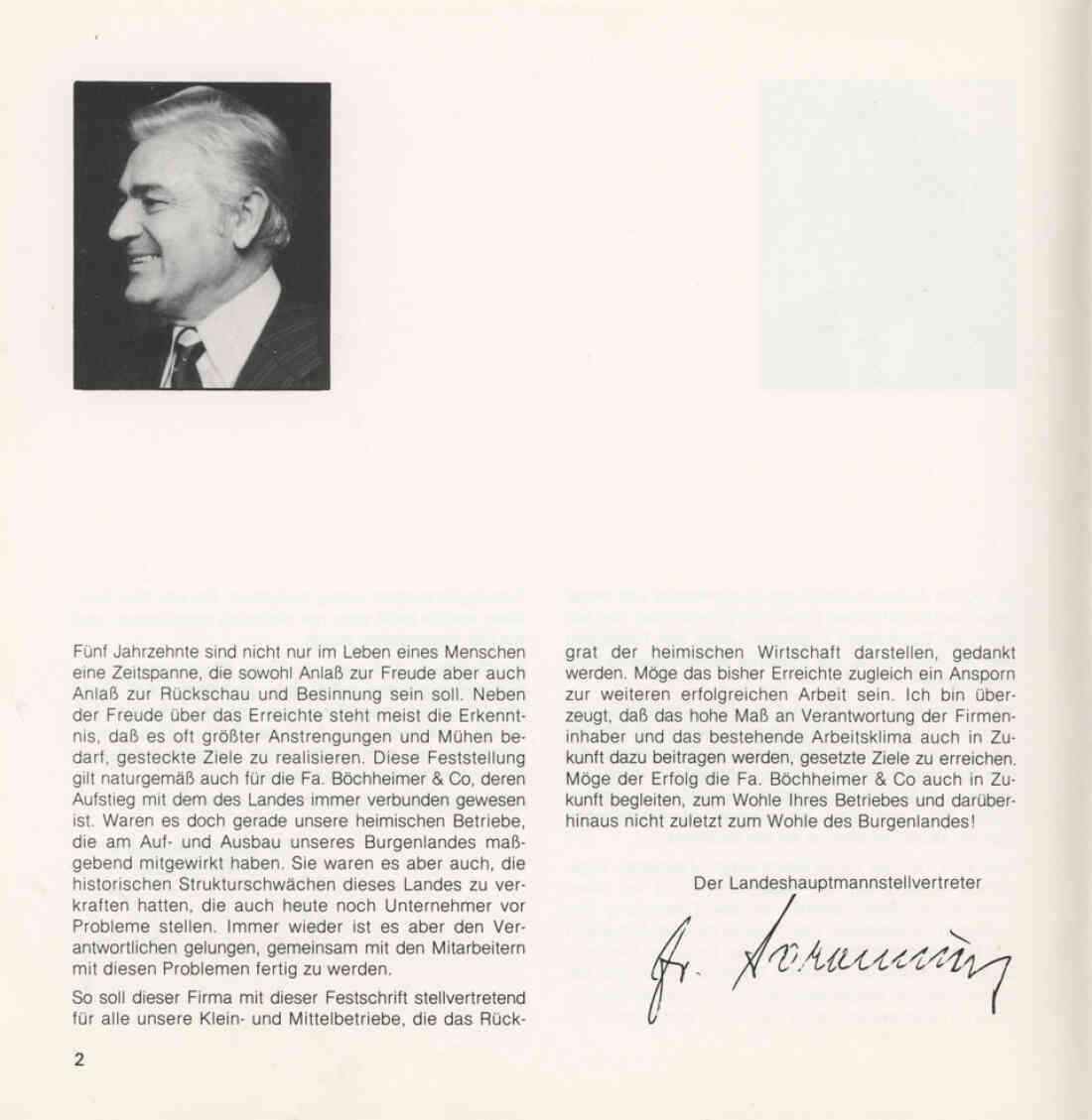 50 Jahre Firma Böchheimer & Co 1928 - 1978 Broschüre Seite 2