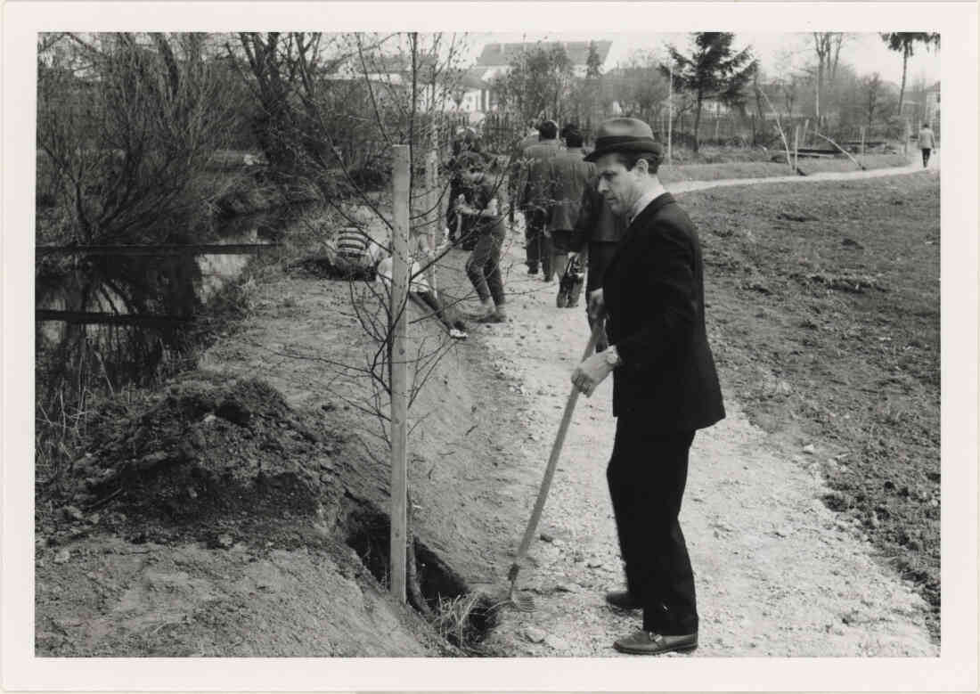 Mühlbach Promenade Birkenbaumpflanzung am 23.03.1974, von dem Verschönerungsverein Stegersbach, Bild 5