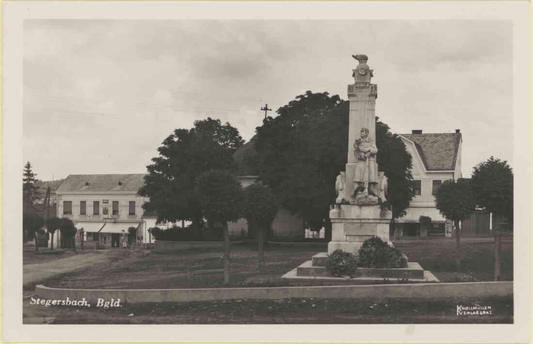 Stegersbach, Bgld. Hauptplatz, Park, Kaufhaus Radnetter, Antonius Kapelle, Kriegerdenkmal, Kaufhaus Karl Krammer