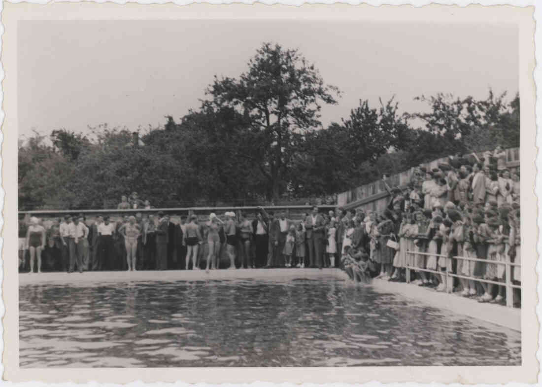 Badefest des Verschönerungsvereines Stegersbach am  13. Juli 1952, Wettschwimmen der Damen