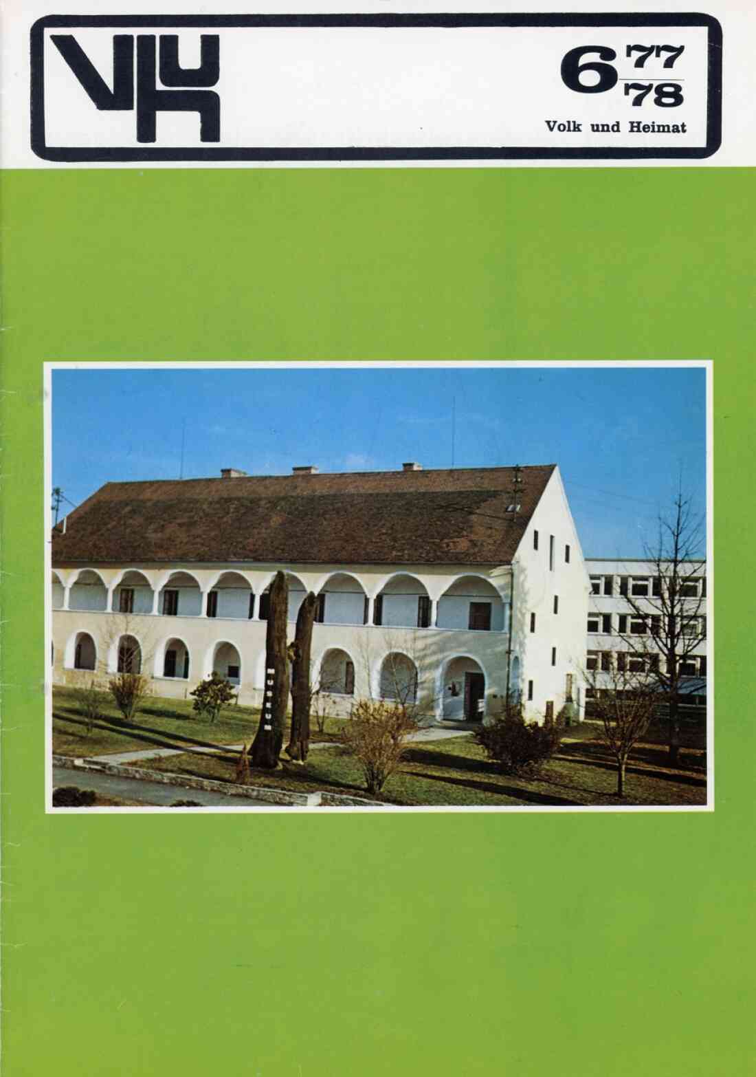 Zeitschrift Volk und Heimat Nummer  6 1977 - 78, Vorderseite