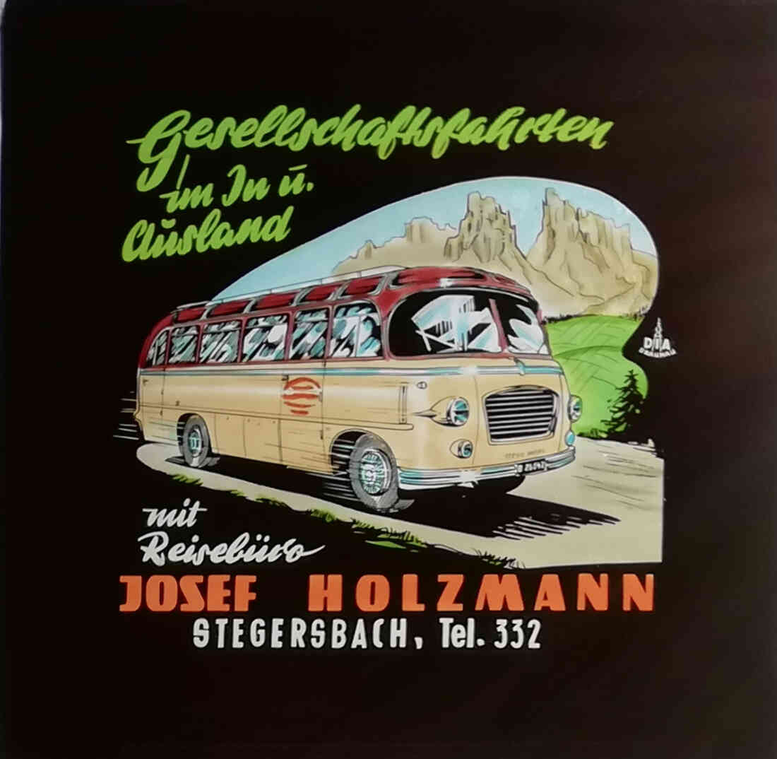 Dia mit Holzrahmen Reisebüro Josef Holzmann