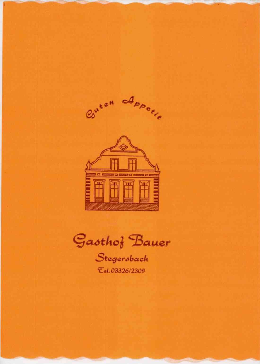 Serviette vom Gasthof Bauer am Hauptplatz