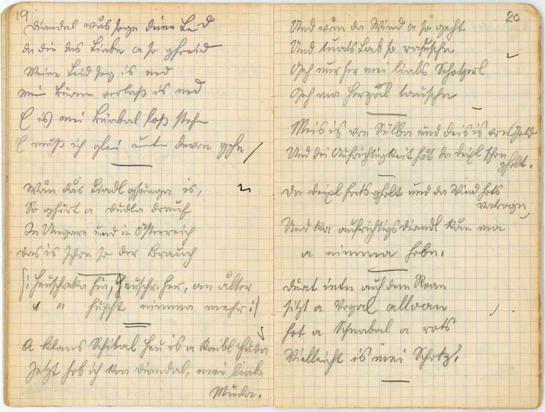 Sitte, Brauch, Lied von Hans Leieirer, Seite von 19 + 20 1922 - 1923