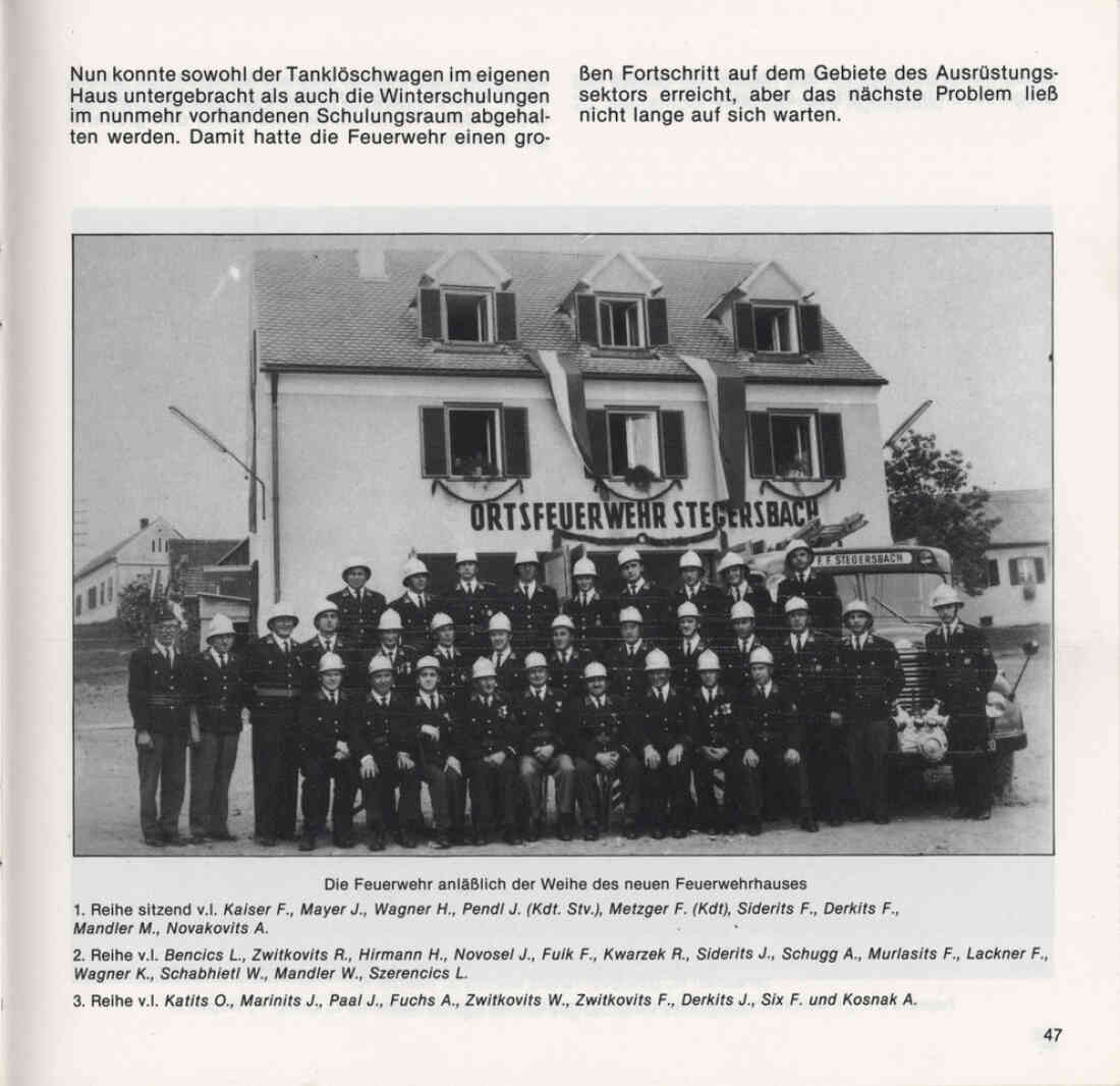 Freiwillige Feuerwehr Stegersbach 100 Jahre 1879 - 1979 Broschüre Seite 47