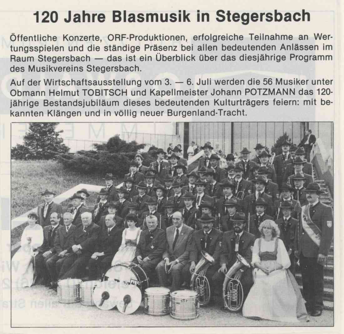 120 Jahrejubiläum des Musikverein Stegersbach