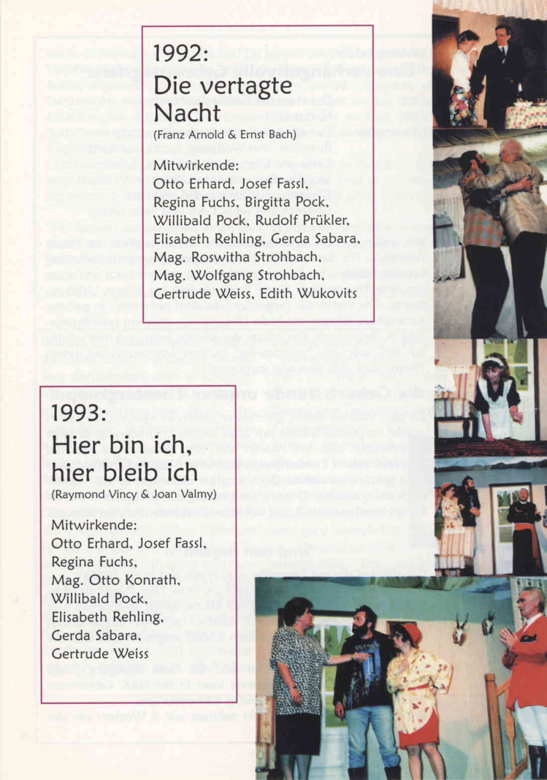 Prospekt 10 Jahre Theatergruppe der  Familienrunde Stegersbach 1992 - 2002 Seite 3