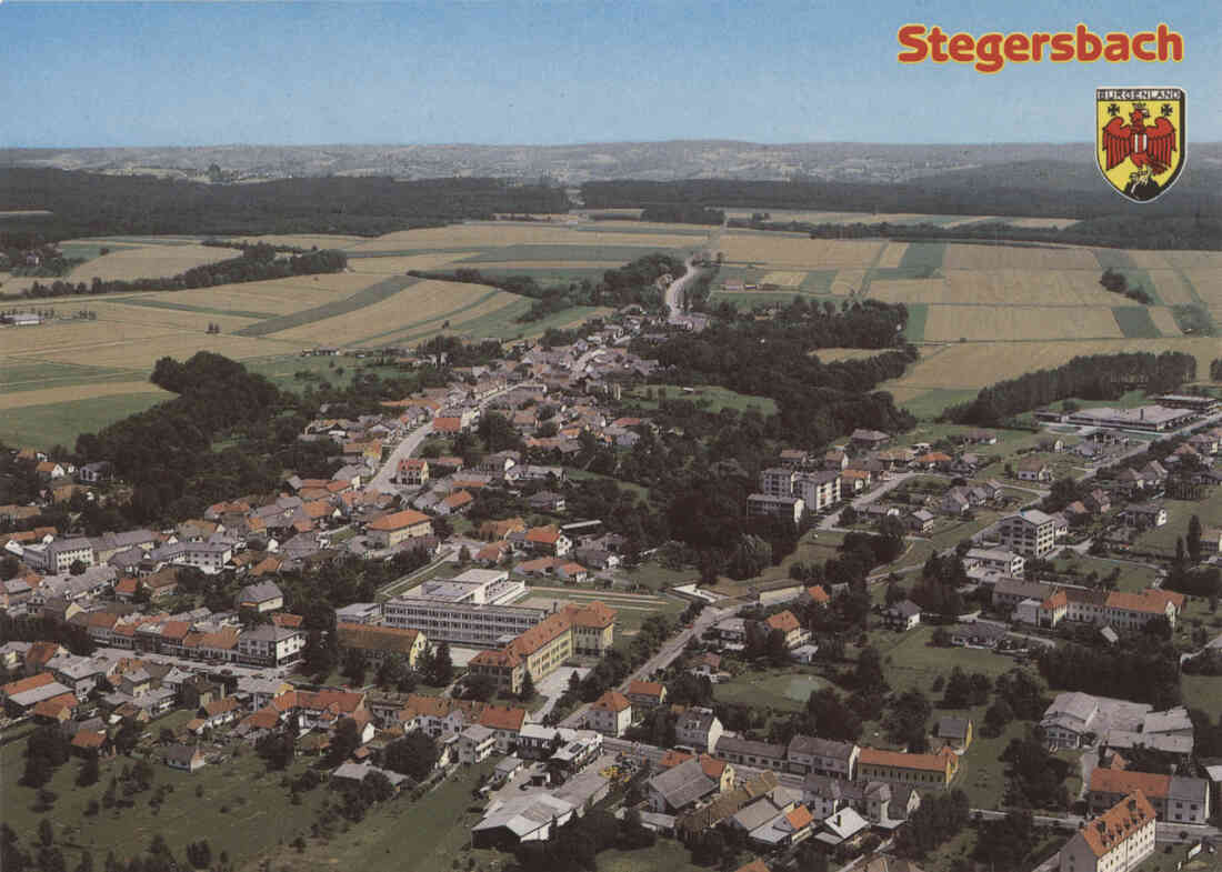 Stegersbach, Hauptstraße, Schoadastraße, Kastell, Hauptschule, Polytechnische Schule, Elektrotherm, Firma Loos Möbel