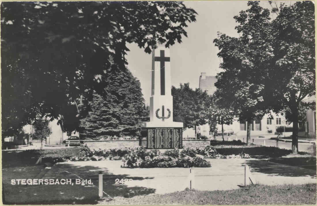 Stegersbach, Bgld. Hauptplatz, Park, Kriegerdenkmal, Antonius Kapelle, Rathaus