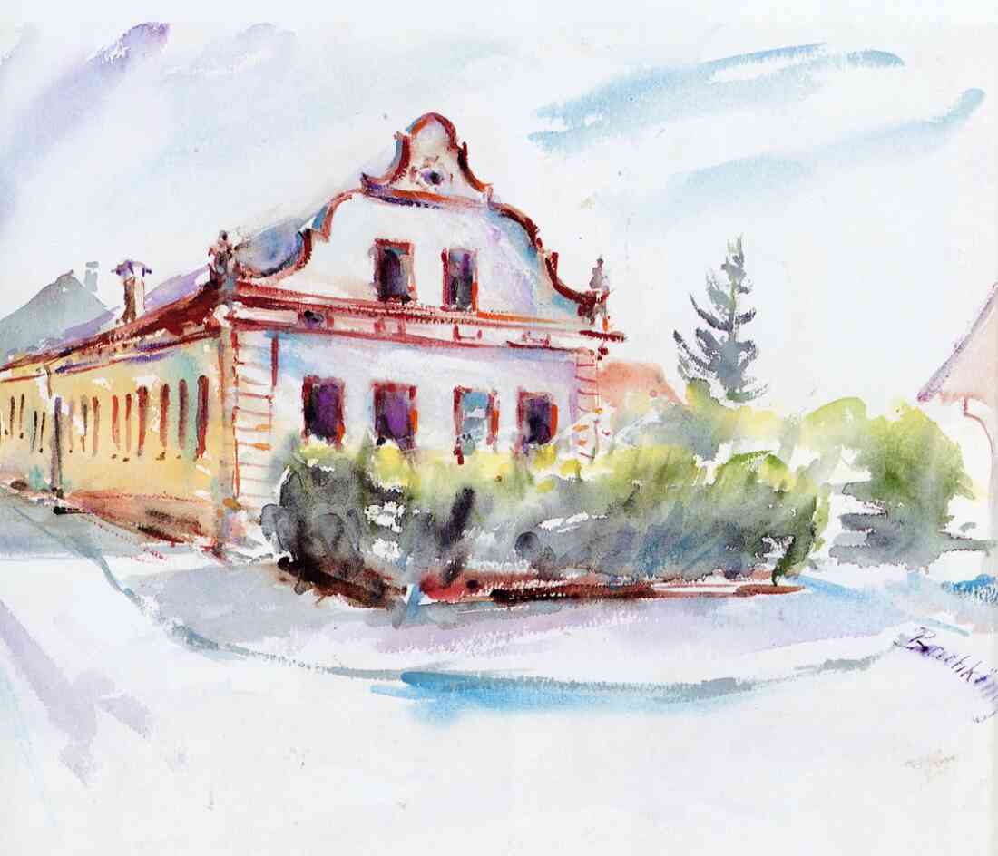 Gasthof Bauer am Hauptplatz, gemalt von Franz Bachkönig