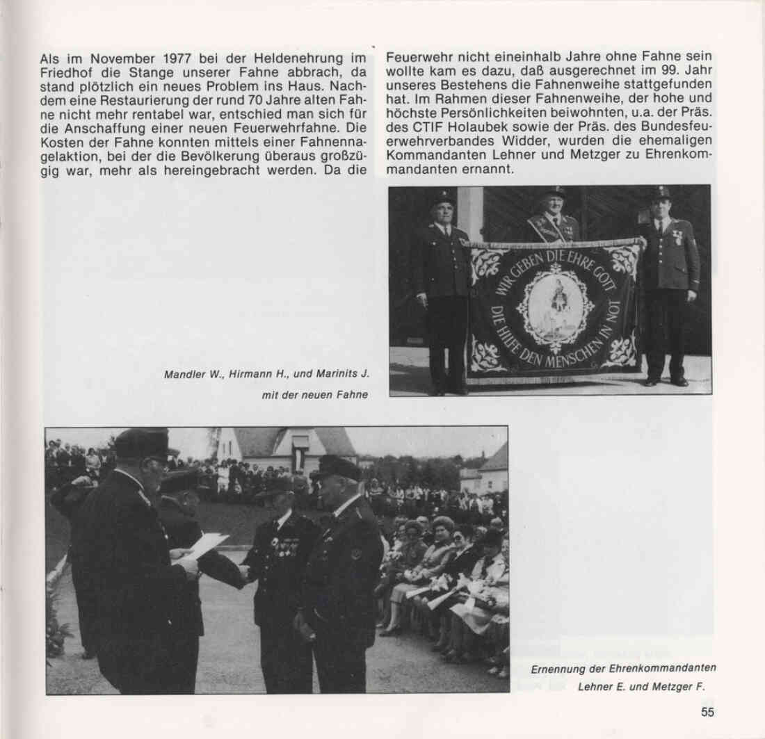 Freiwillige Feuerwehr Stegersbach 100 Jahre 1879 - 1979 Broschüre Seite 55