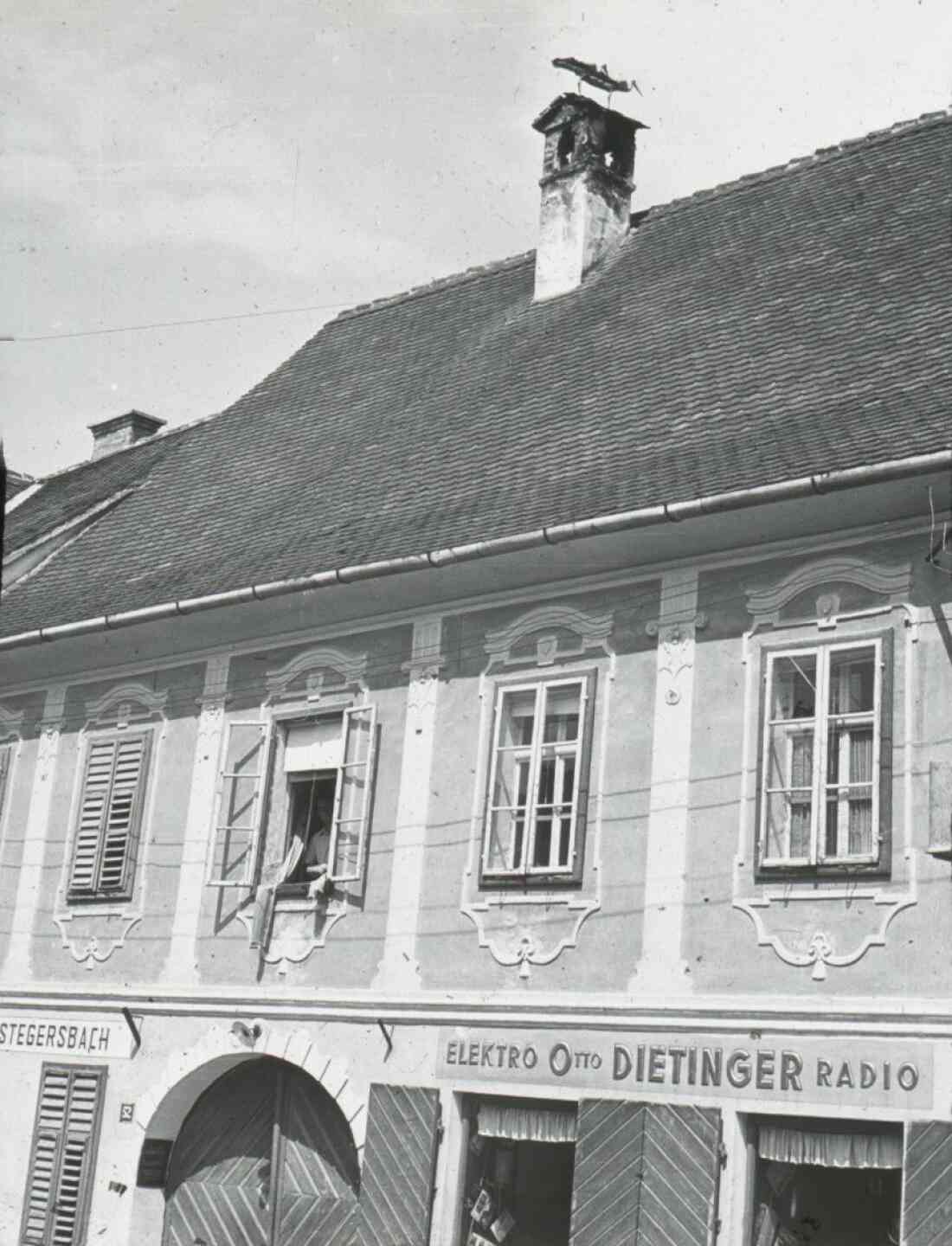 Herrengasse mit der Ortsfeuerwehr Stegersbach und Elektro Otto Dietinger Radio