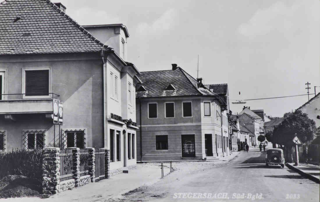 Stegersbach, Südburgenland, Grazerstraße, Herrengasse, Buchhandlung Hugo Wagner, Cafe Kontidorei E. Zwitkovits, Kaufhaus Radnetter