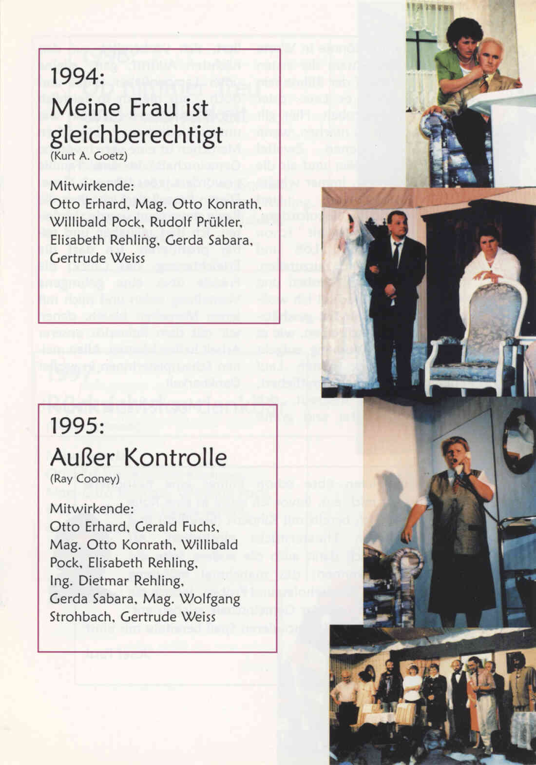 Prospekt 10 Jahre Theatergruppe der  Familienrunde Stegersbach 1992 - 2002 Seite 7