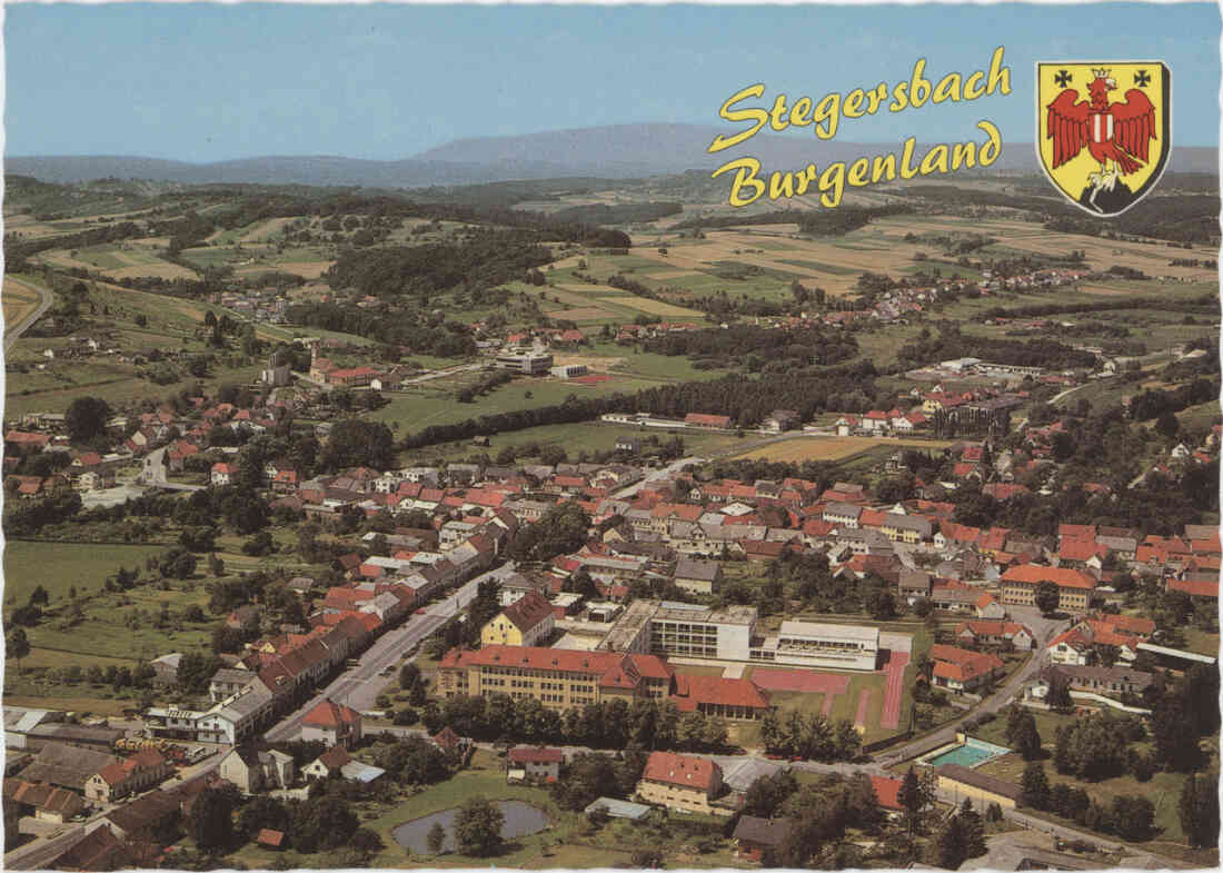 Stegersbach, Burgenland, Hauptstraße , Wiener Straße, Kastell, Hauptschule, Polytechnische Schule, Arbeitsamt, Schwimmbad