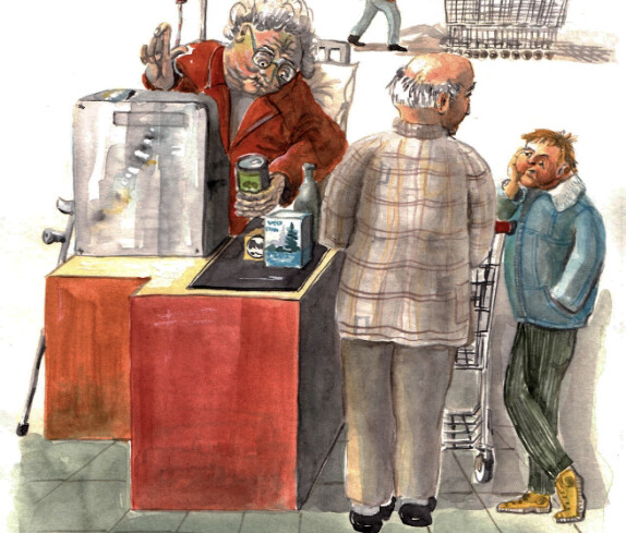 Karikatur Das Pensionsalter wird hinaufgesetzt von Norbert Prenner