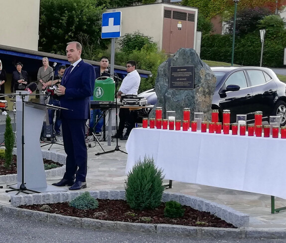 Roma Gedenkstein Segnungsfeier in Stegersbach, Hinterforst am 10. 09. 2021