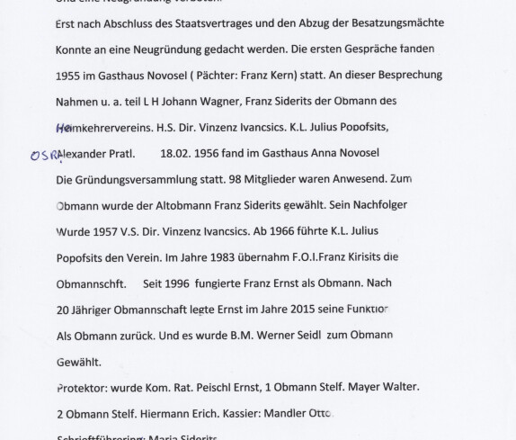 Kameradschaftsverein Stegersbach Rundschreiben Seite 4