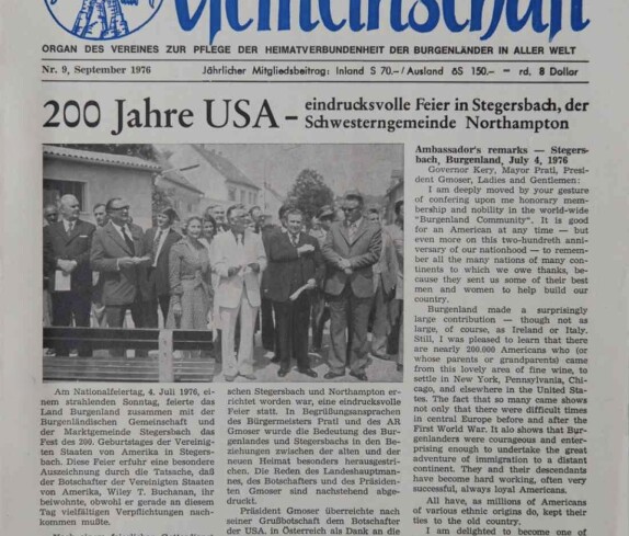 200 Jahre USA - eindrucksvolle Feier in Stegersbach, der Schwesterngemeinde Northampton Seite 1
