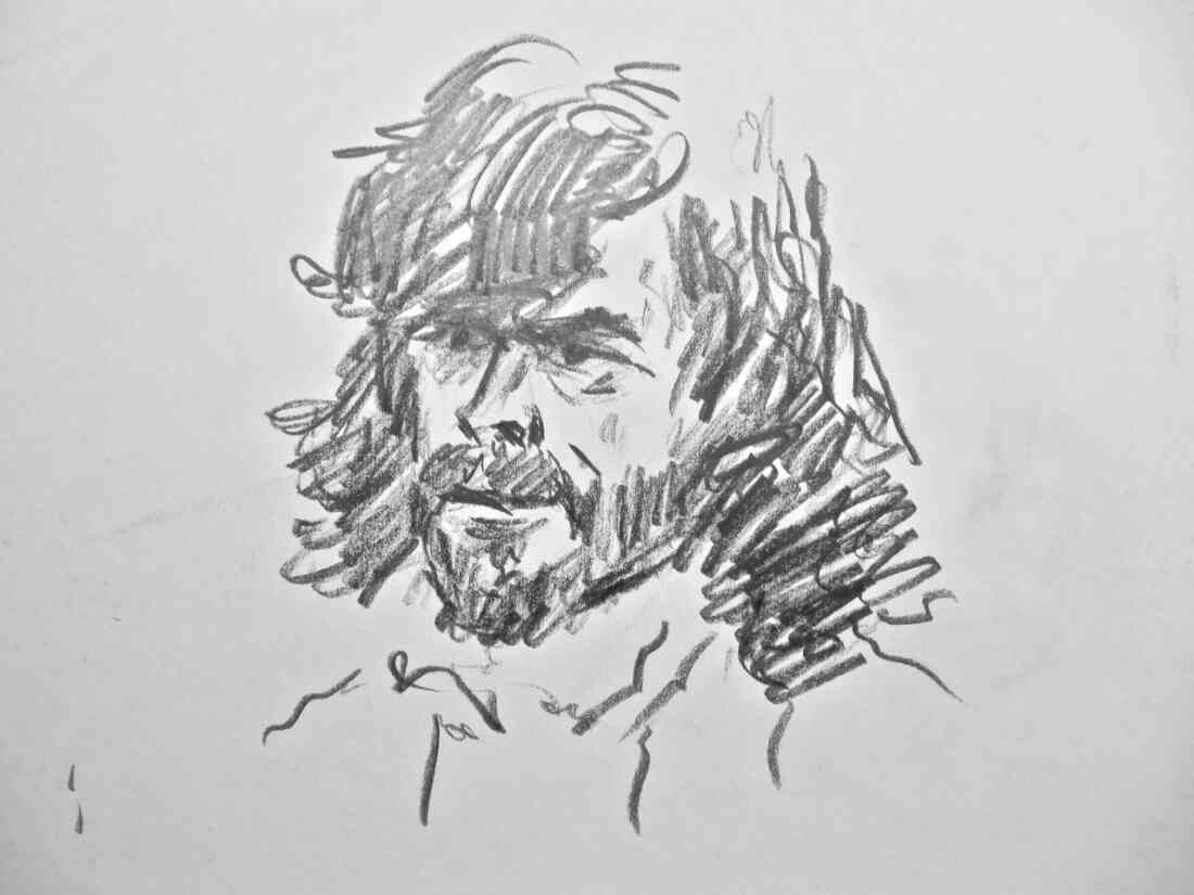 Reinhold Messner skizziert von Edi Sauerzopf