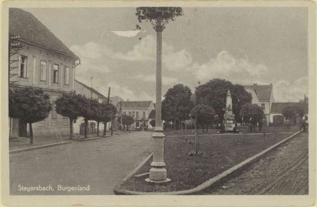 Stegersbach, Burgenland, Hauptplatz, Park, Kaufhaus Radnetter, Kriegerdenkmal, Kaufhaus Karl Krammer