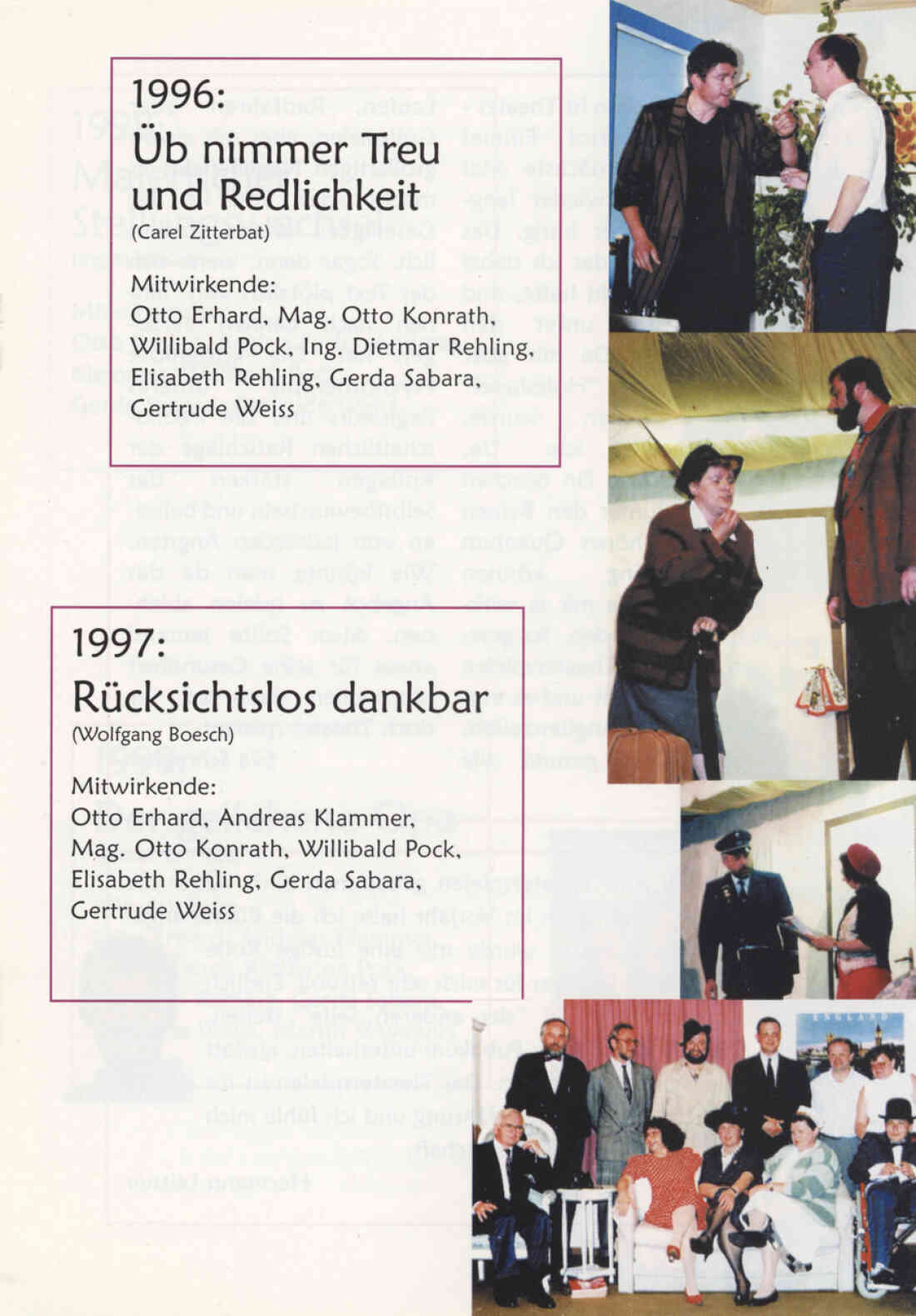 Prospekt 10 Jahre Theatergruppe der  Familienrunde Stegersbach 1992 - 2002 Seite 9