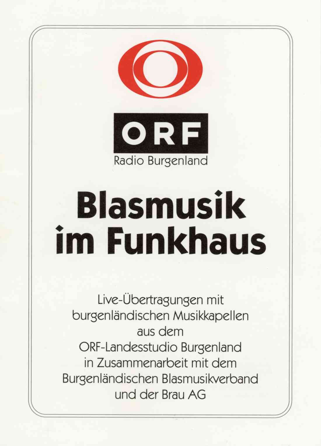 Musikverein Stegersbach, Einladung Blasmusik im Funkhaus des  ORF Radio Burgenland am 04. April 1993