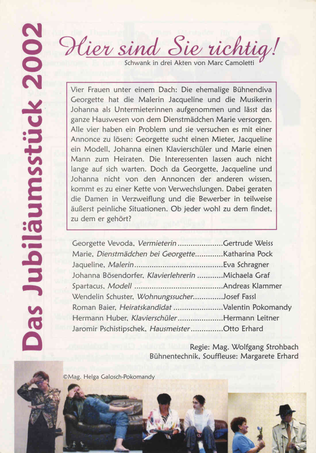 Prospekt 10 Jahre Theatergruppe der  Familienrunde Stegersbach 1992 - 2002 Seite 16